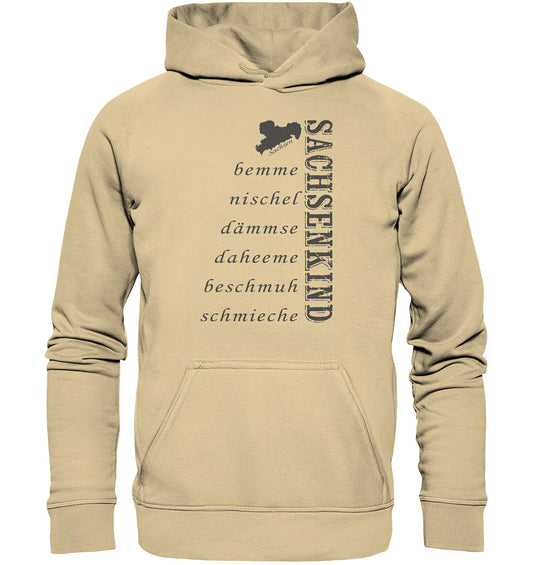 Sachsenkind - sächsische Worte - Sachsen - Dialekt - Basic Unisex Hoodie