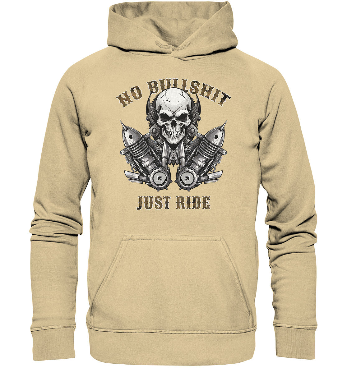 no bullshit, just ride - kein blödsinn, fahr einfach - basic unisex hoodie