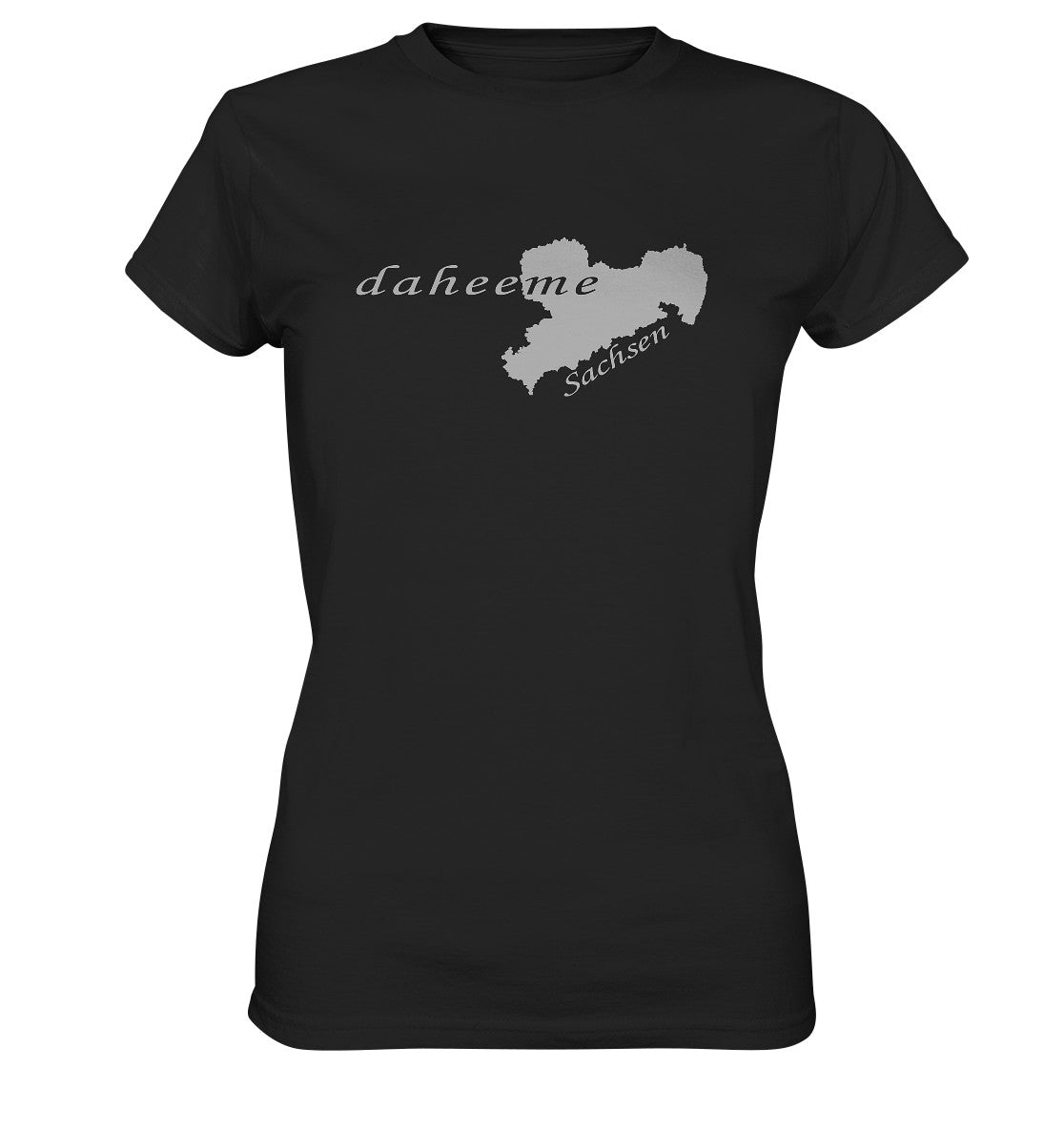 daheeme - zu hause - sächsisch - ladies premium shirt