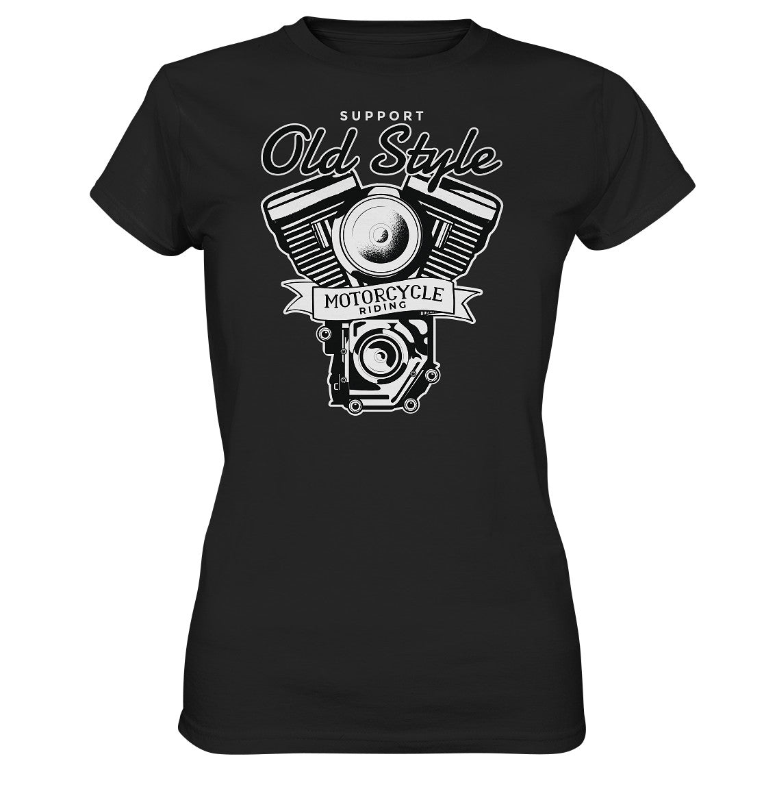 old style motocycle riding - bike - motorrad - ladies premium shirt