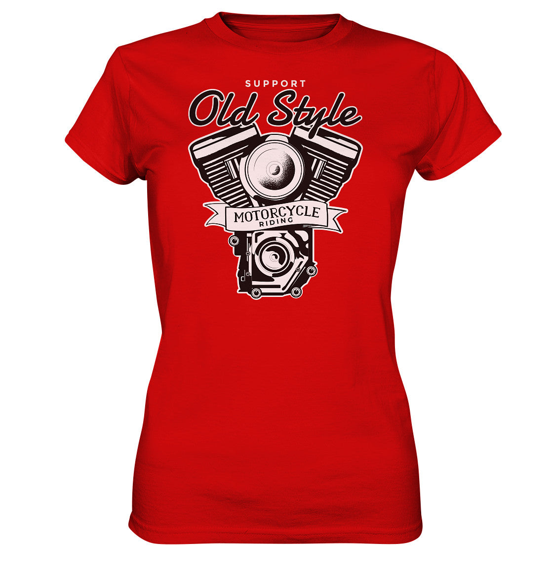 old style motocycle riding - bike - motorrad - ladies premium shirt