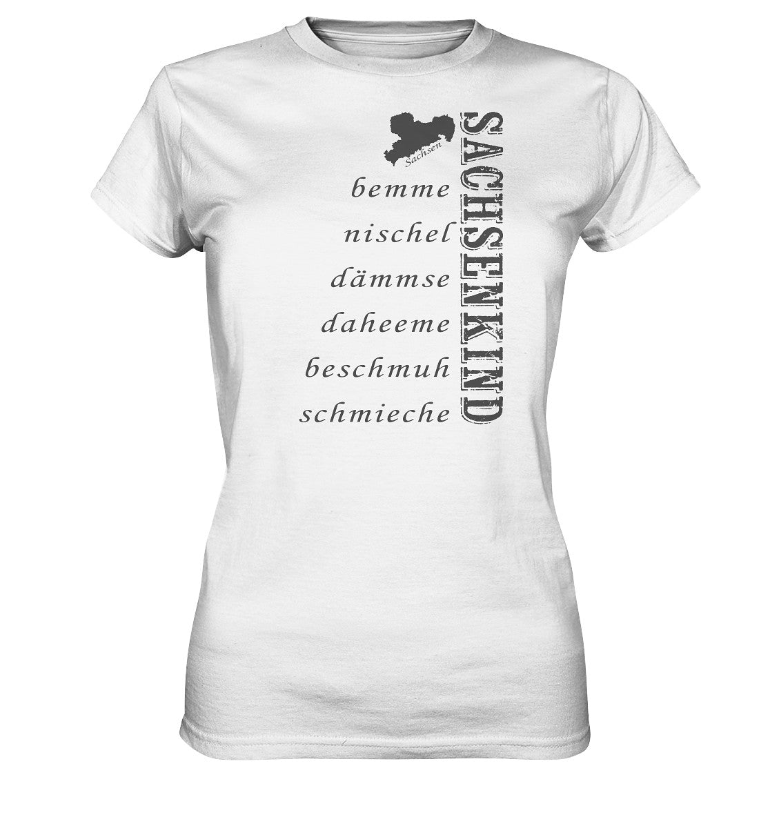 sachsenkind - sächsische worte - sachsen - dialekt - ladies premium shirt