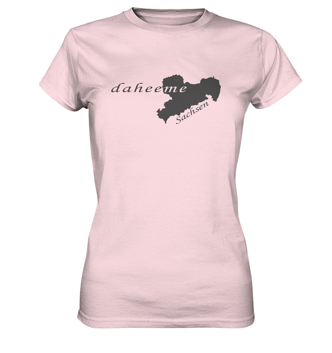 daheeme - zu hause - sächsisch - ladies premium shirt