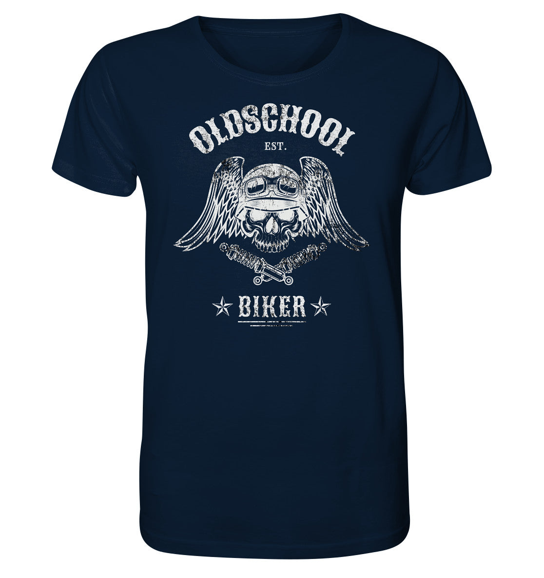 oldschool biker - motorradfahrer der alten schule - organic shirt