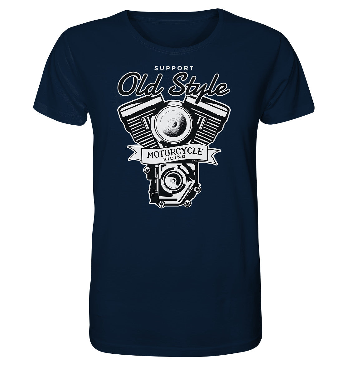 old style motocycle riding - bike - motorrad - organic shirt