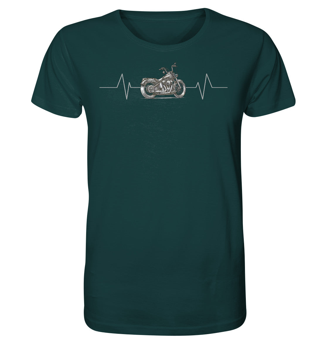 herzschlag motorrad / ekg / bikerfreude - organic shirt