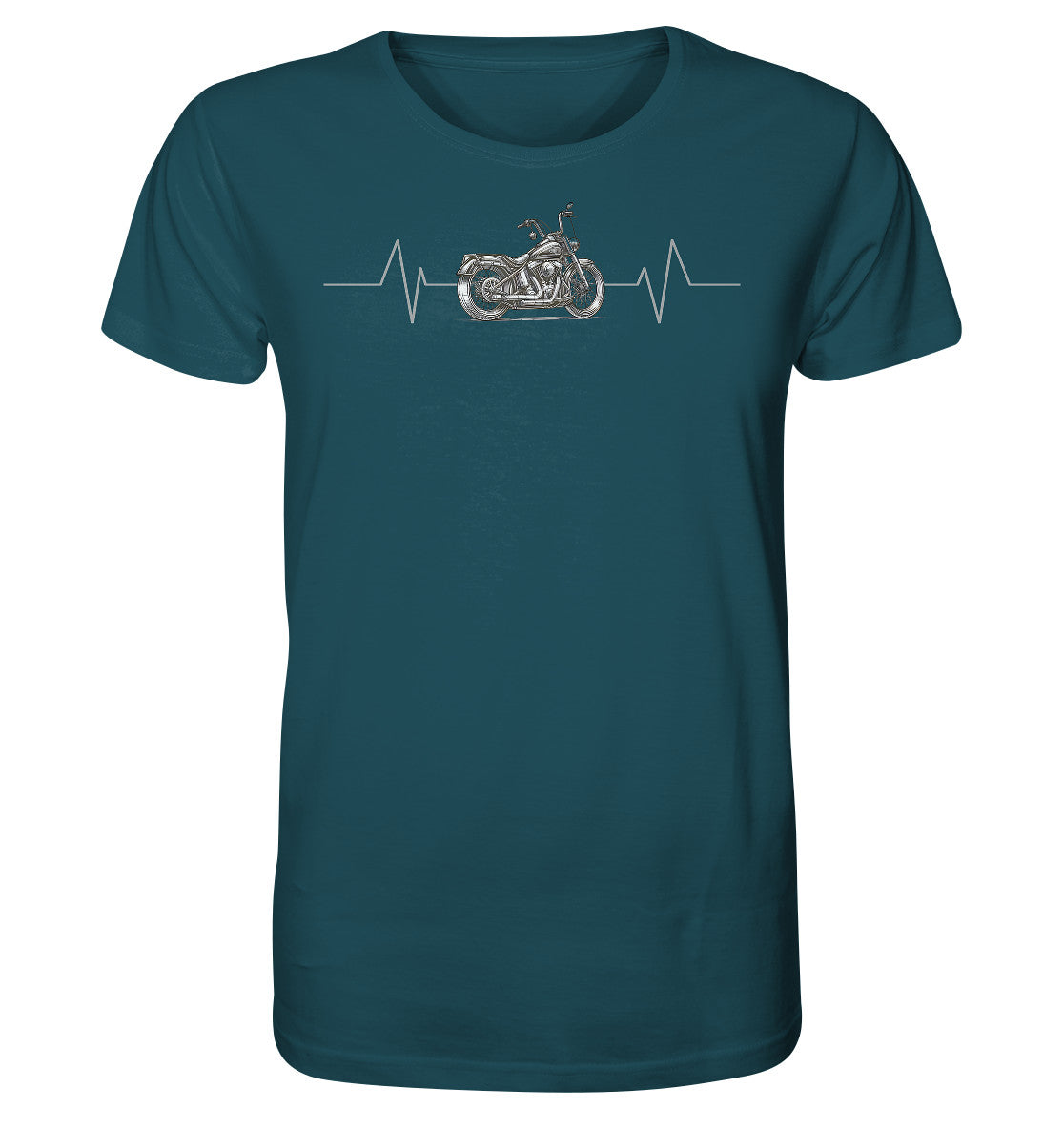 herzschlag motorrad / ekg / bikerfreude - organic shirt