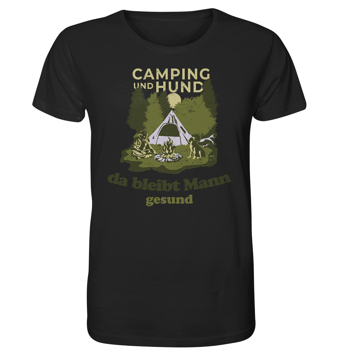 camping und hund, da bleibt mann gesund - organic shirt