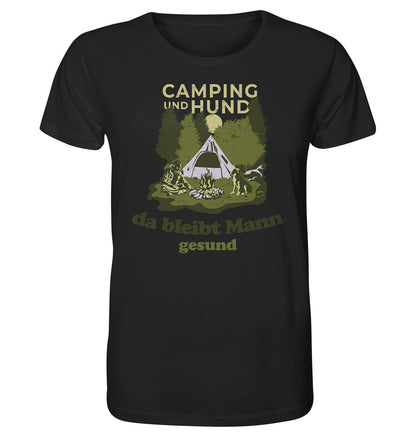 Camping und Hund, da bleibt Mann gesund - Organic Shirt