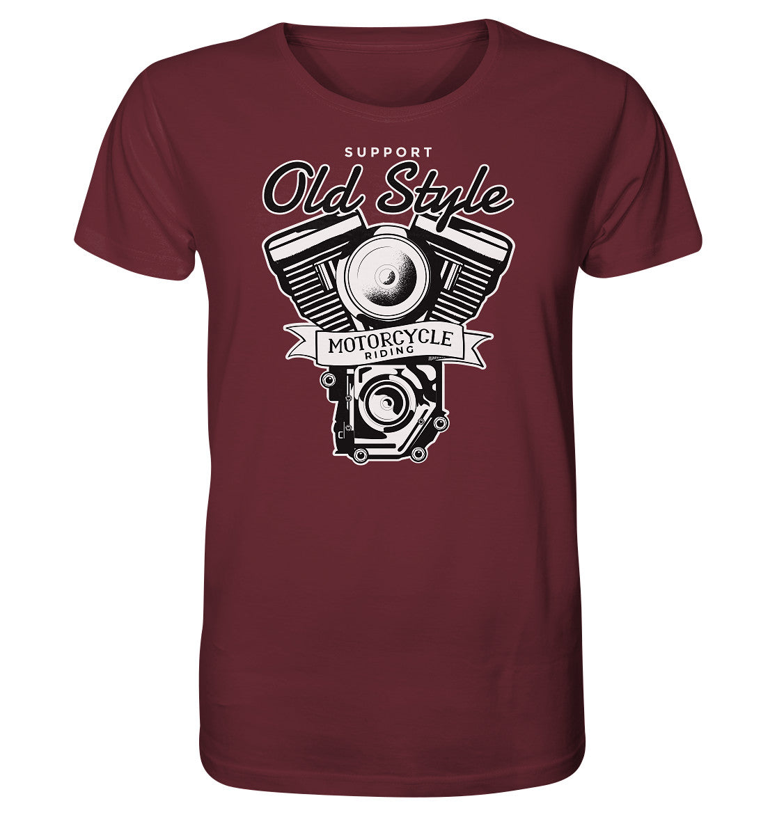 old style motocycle riding - bike - motorrad - organic shirt