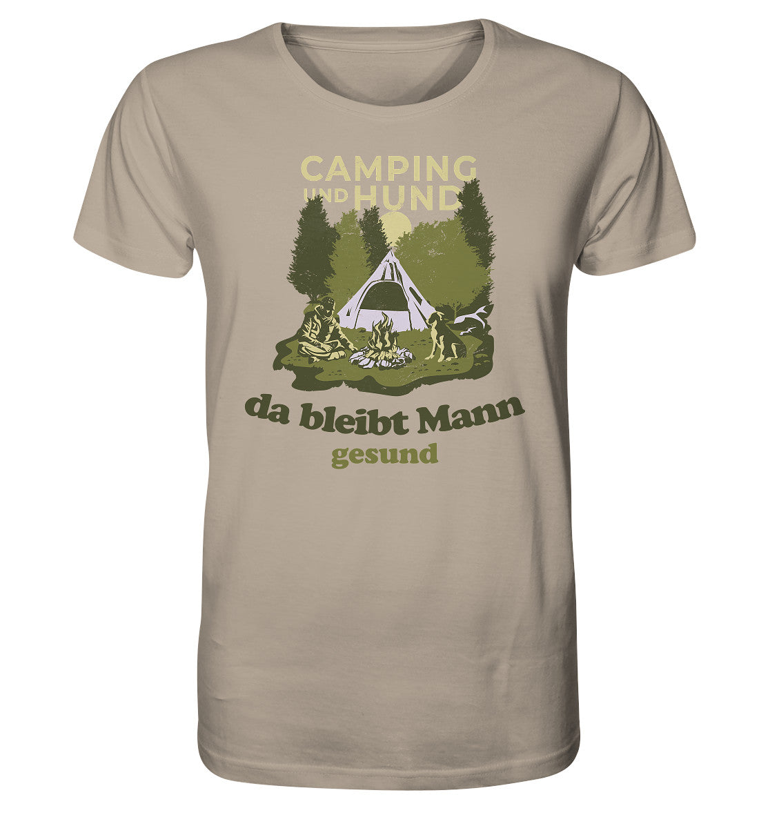 camping und hund, da bleibt mann gesund - organic shirt