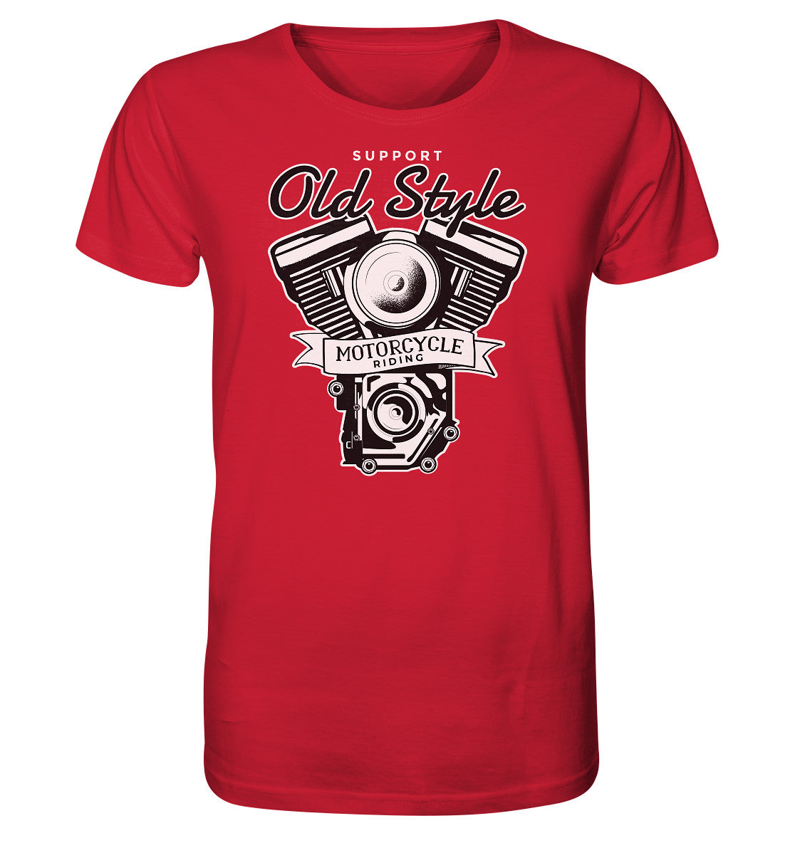 old style motocycle riding - bike - motorrad - organic shirt