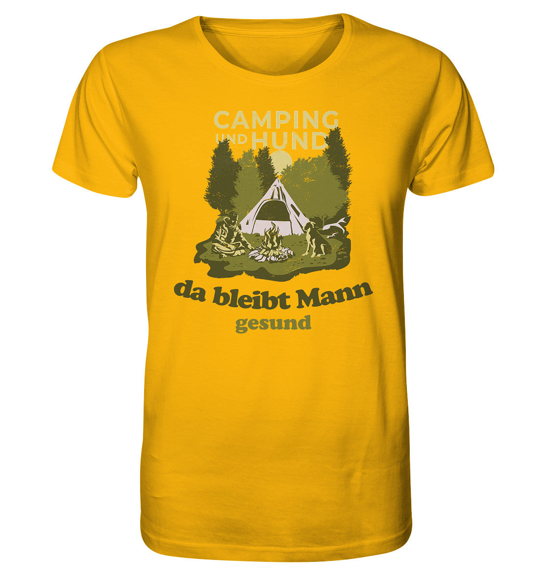 camping und hund, da bleibt mann gesund - organic shirt