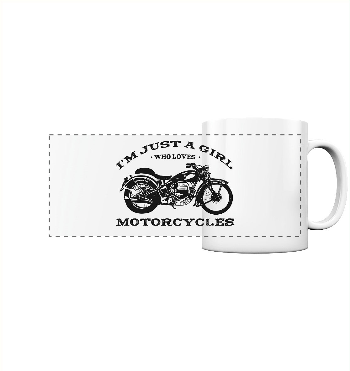 i´m just a girl who loves motorcycles - damen - bike - motorrad - panorama tasse