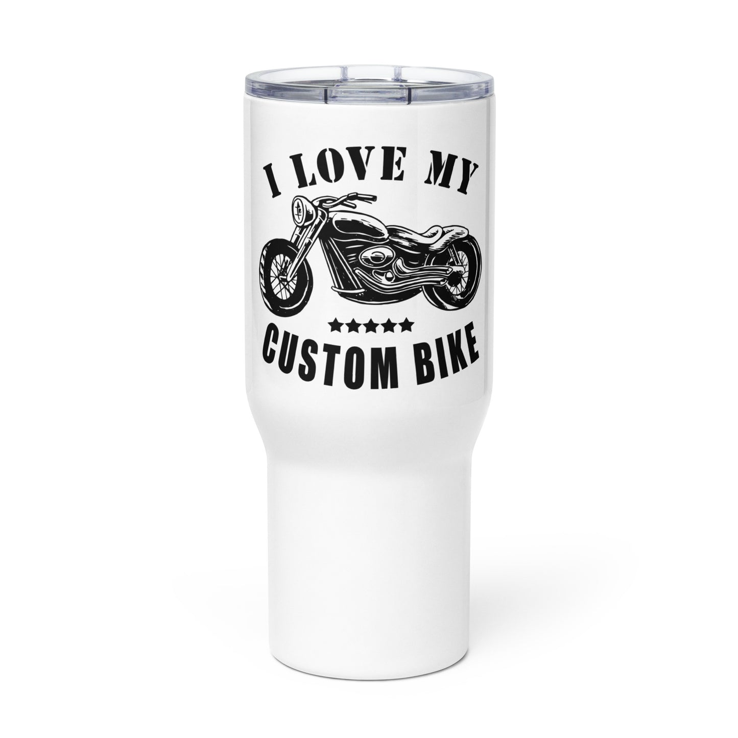 i love my custom bike - ich liebe mein custom-bike - reisebecher mit griff