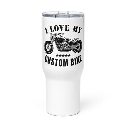 I Love My Custom Bike - Ich Liebe Mein Custom-Bike - Reisebecher mit Griff