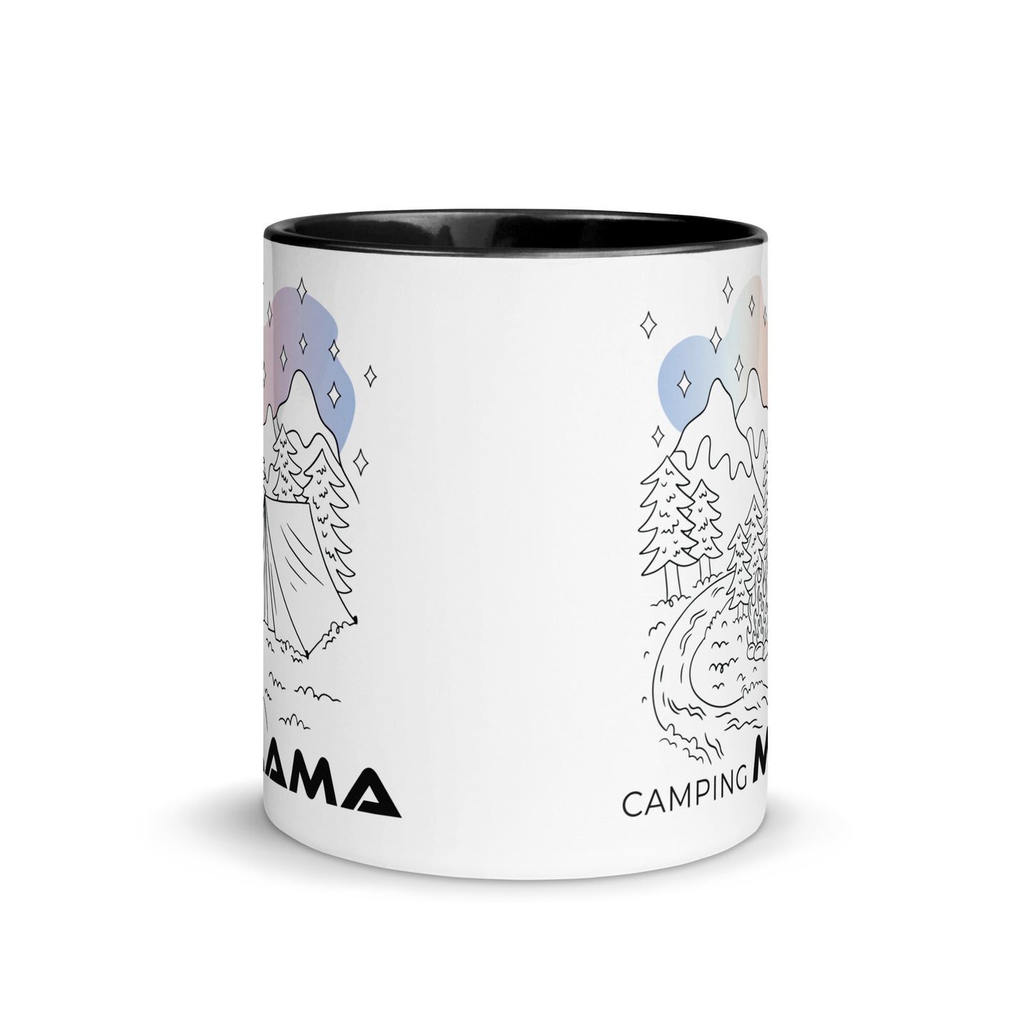 camping mama - tasse mit farbiger innenseite