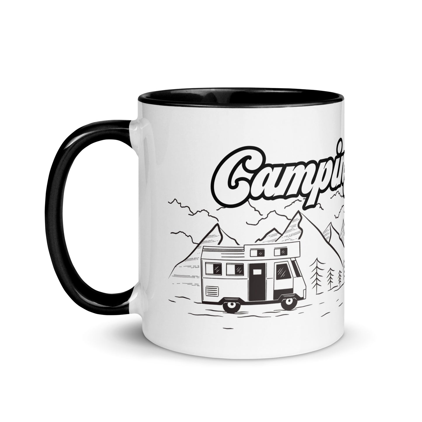 camping is my life - campen ist mein leben - tasse mit farbiger innenseite