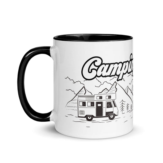 Camping is my life - Campen ist mein Leben - Tasse mit farbiger Innenseite