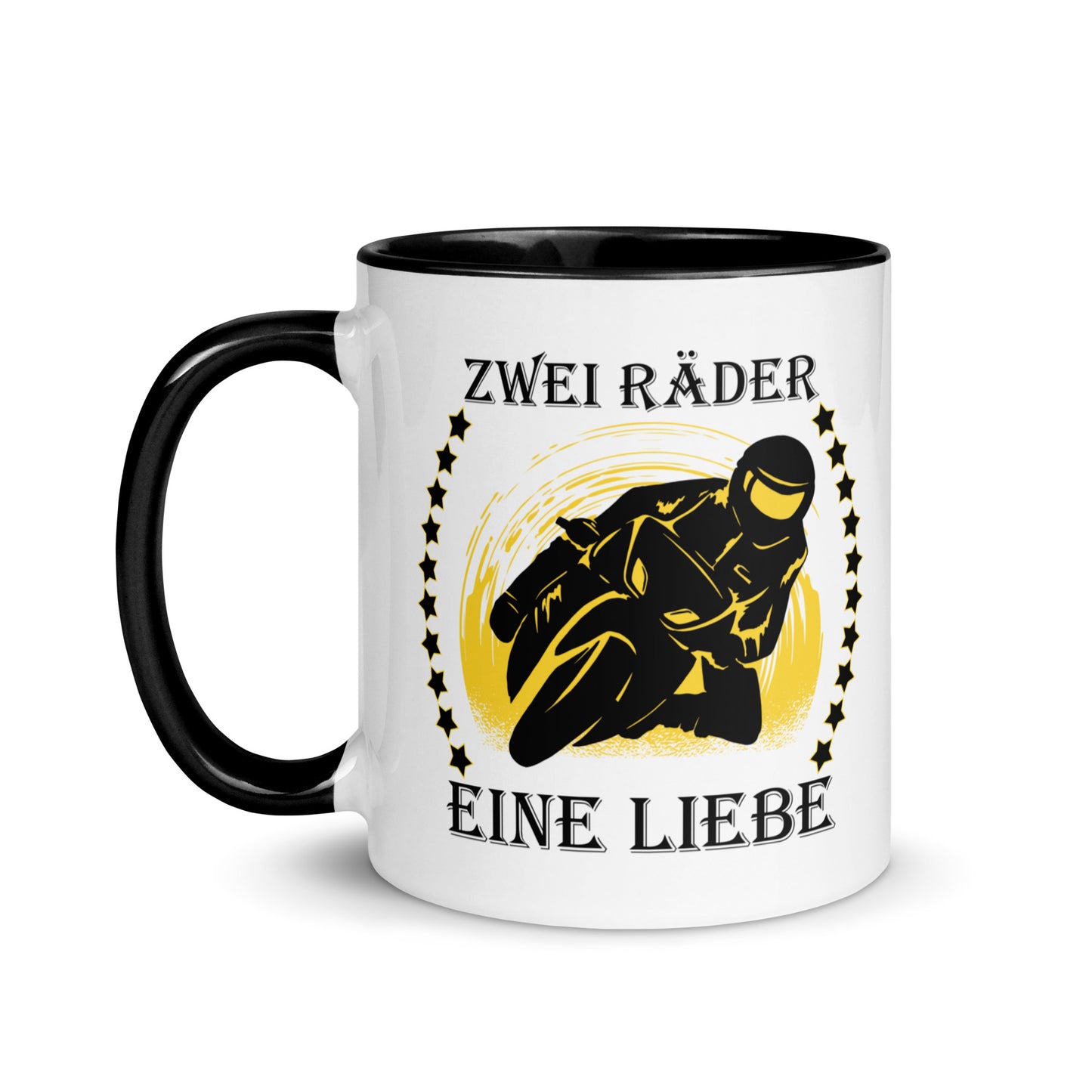 zwei räder, eine liebe - tasse mit farbiger innenseite