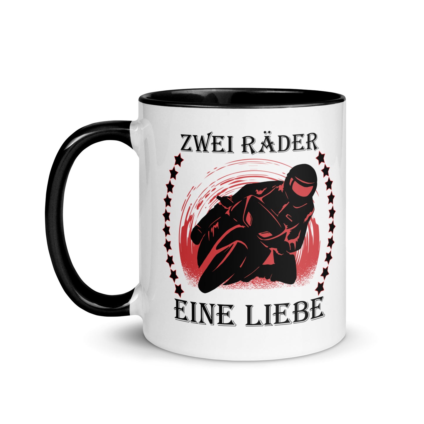 zwei räder, eine liebe - tasse mit farbiger innenseite