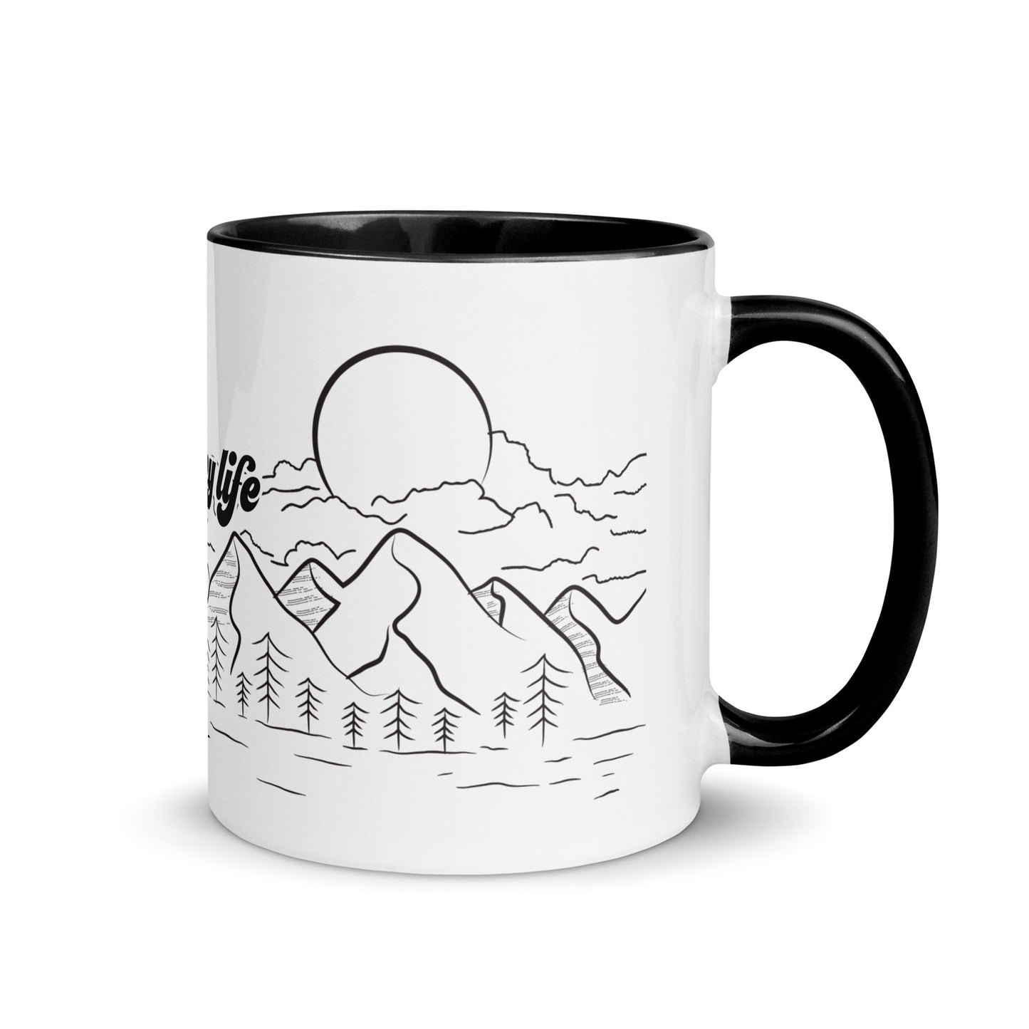 camping is my life - campen ist mein leben - tasse mit farbiger innenseite