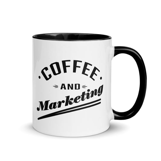 Coffee And Marketing - Tasse mit farbiger Innenseite