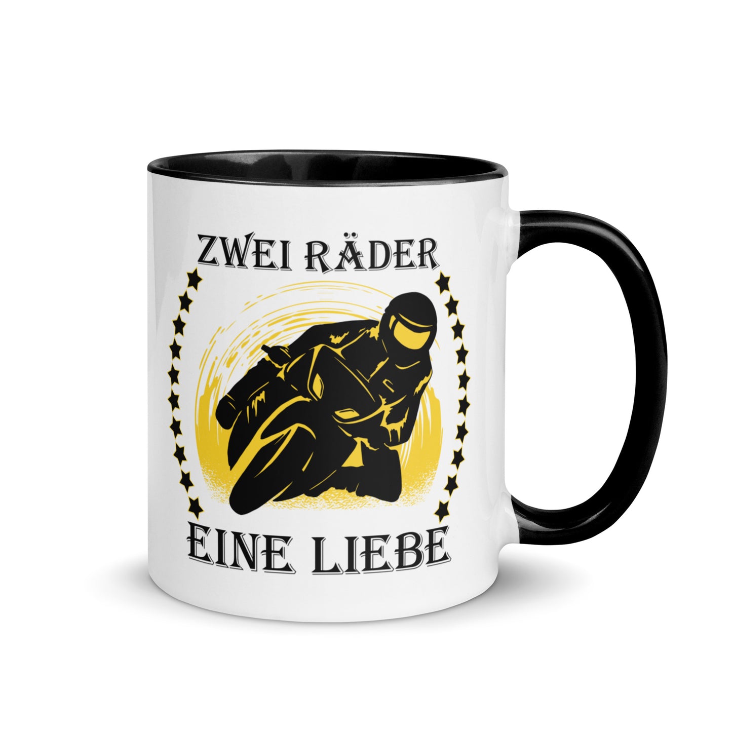 zwei räder, eine liebe - tasse mit farbiger innenseite