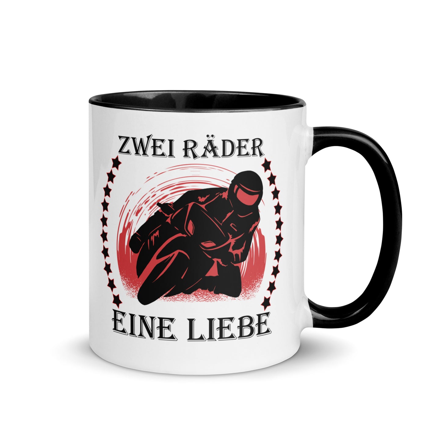 zwei räder, eine liebe - tasse mit farbiger innenseite