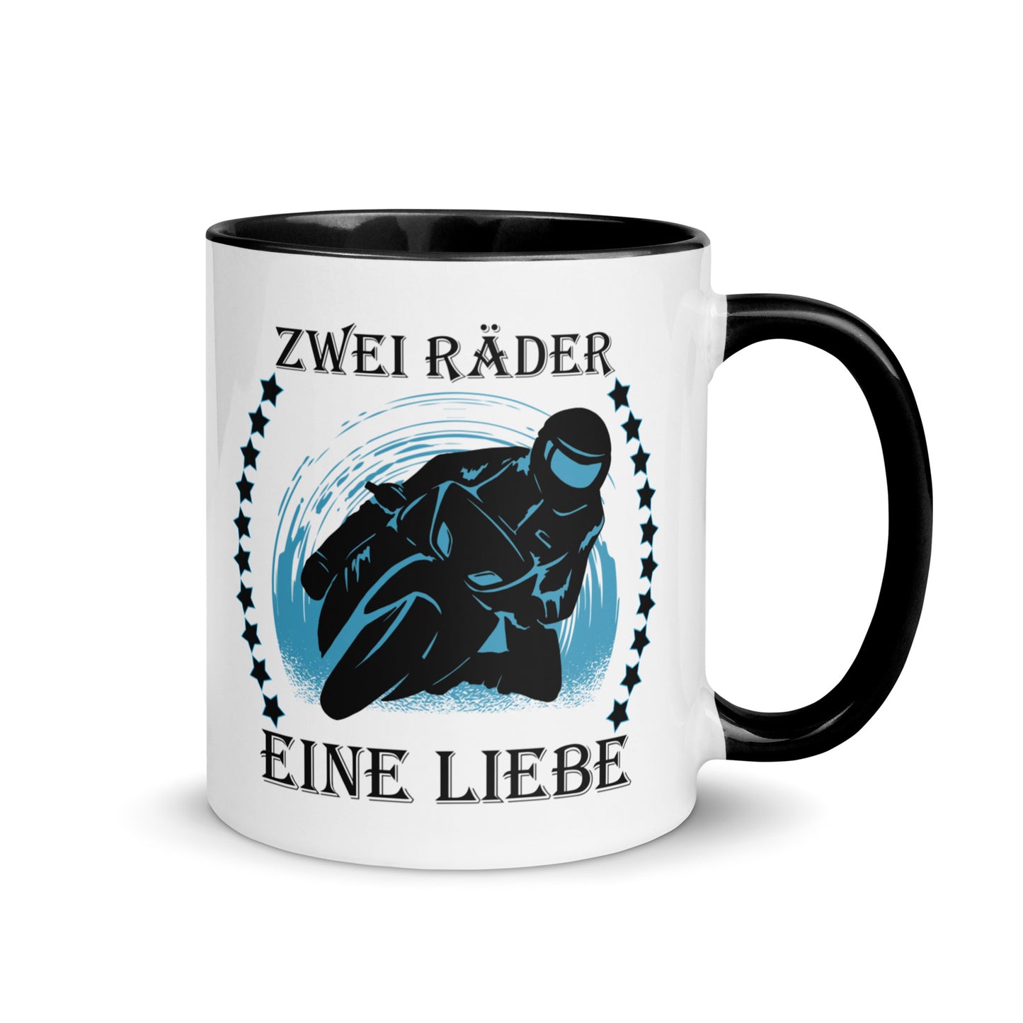 zwei räder, eine liebe - tasse mit farbiger innenseite