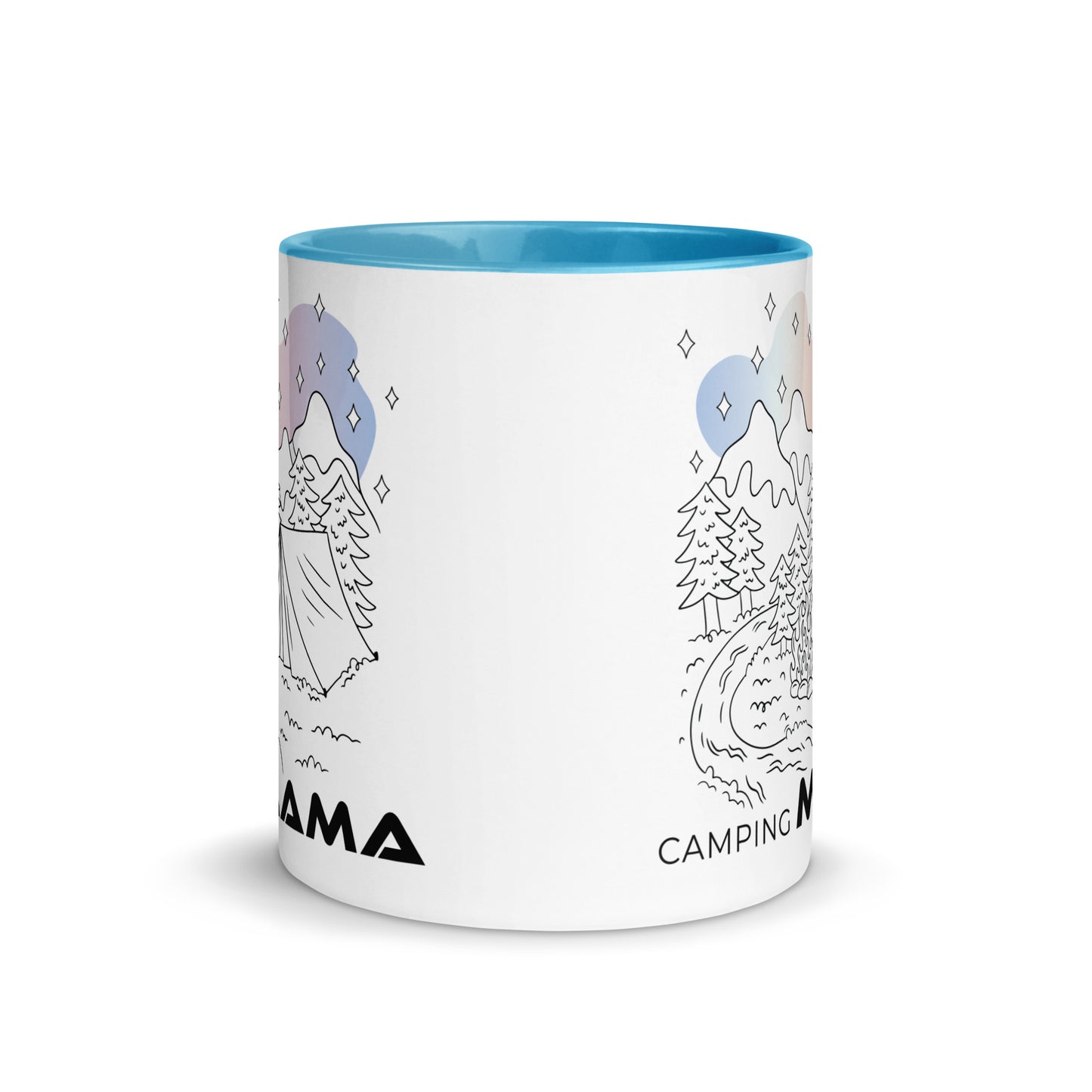 camping mama - tasse mit farbiger innenseite