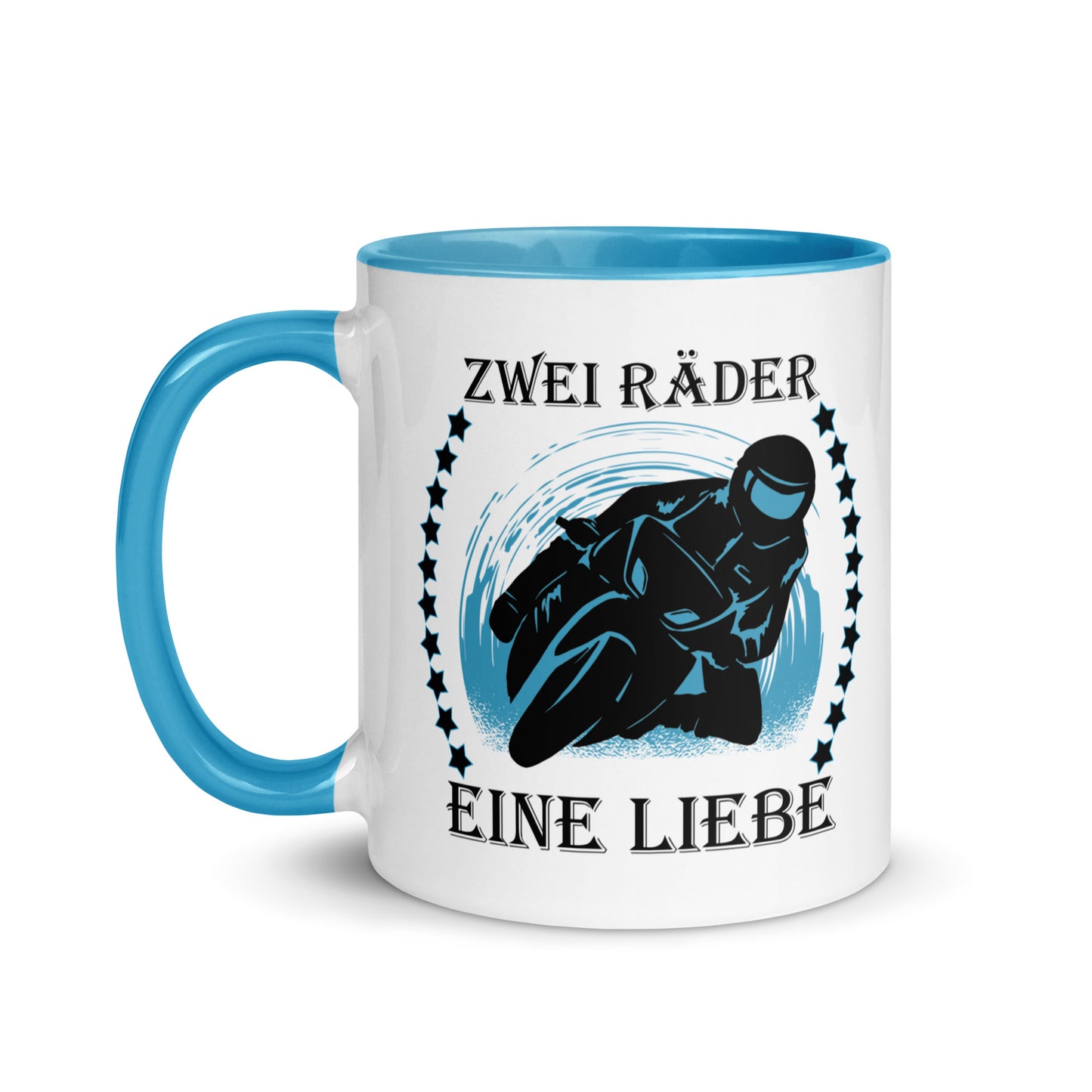 zwei räder, eine liebe - tasse mit farbiger innenseite