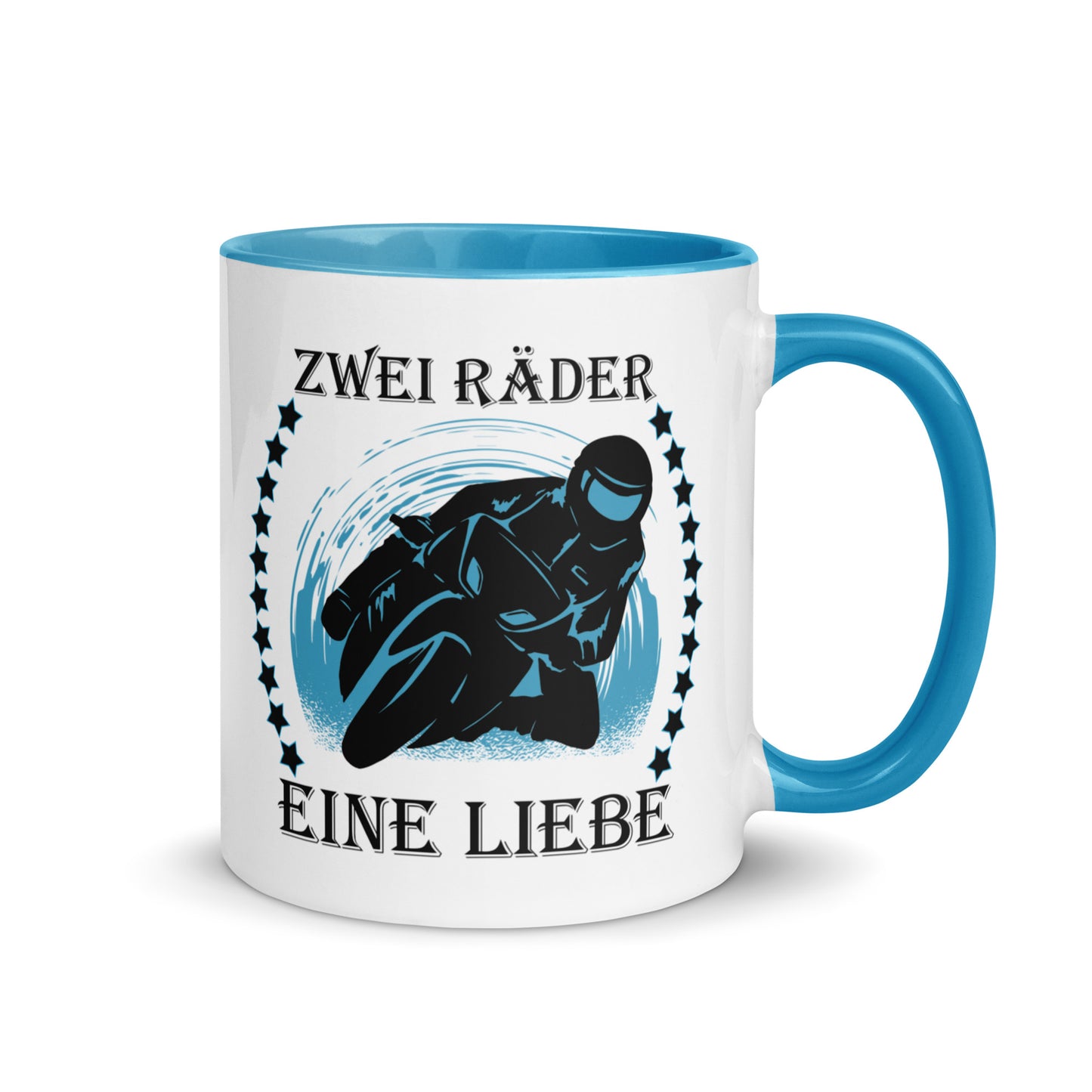 zwei räder, eine liebe - tasse mit farbiger innenseite