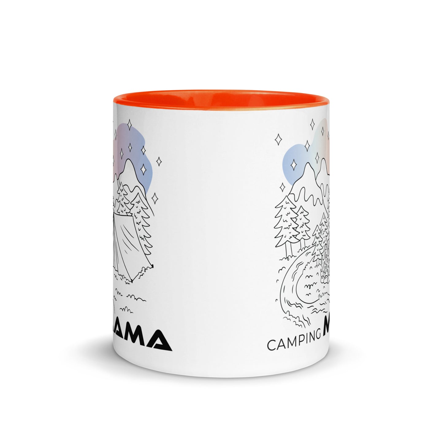 camping mama - tasse mit farbiger innenseite