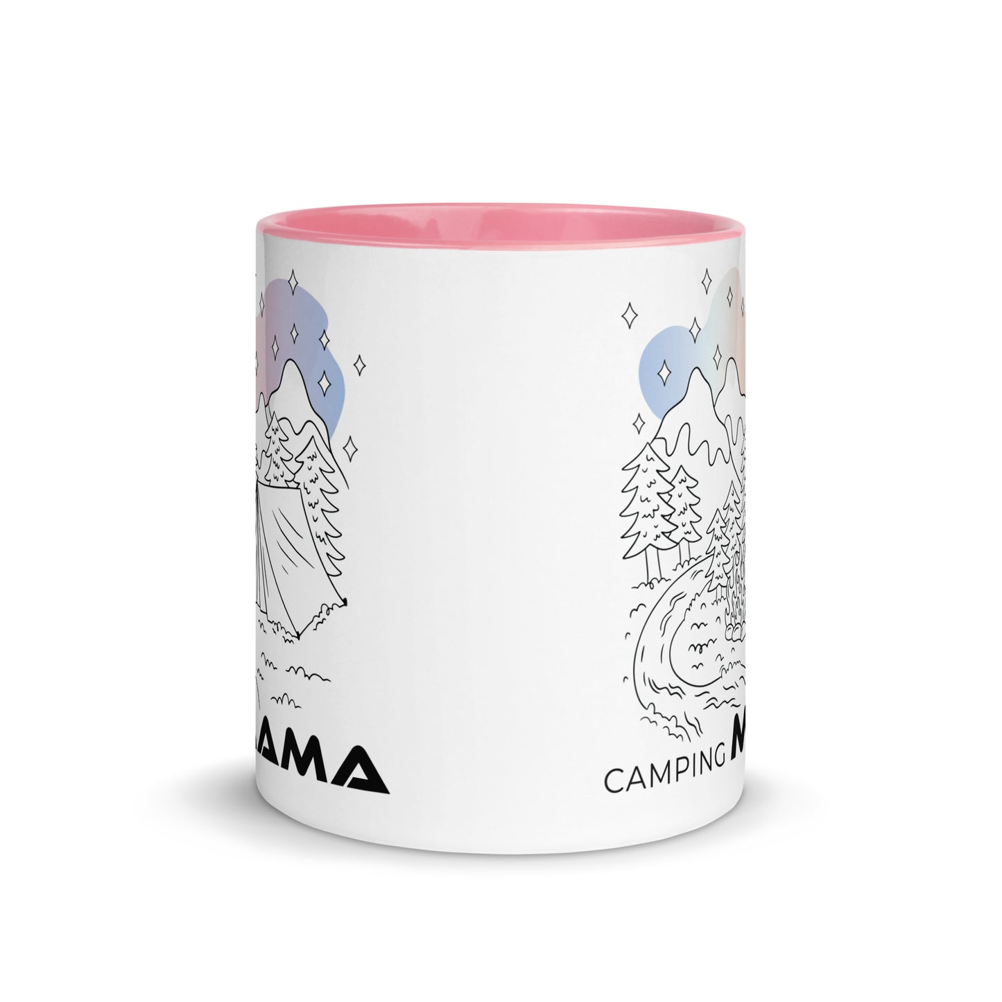 camping mama - tasse mit farbiger innenseite