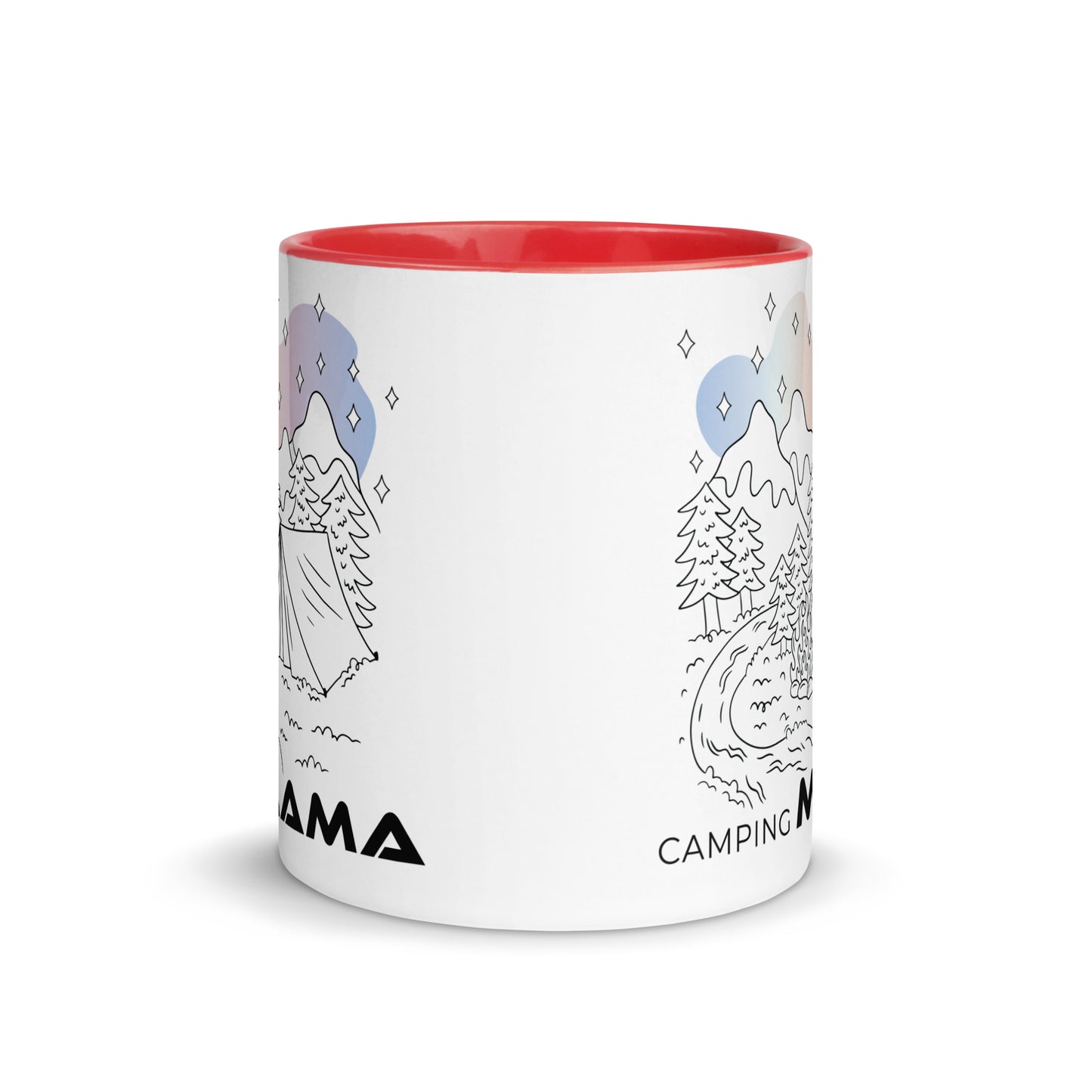 camping mama - tasse mit farbiger innenseite