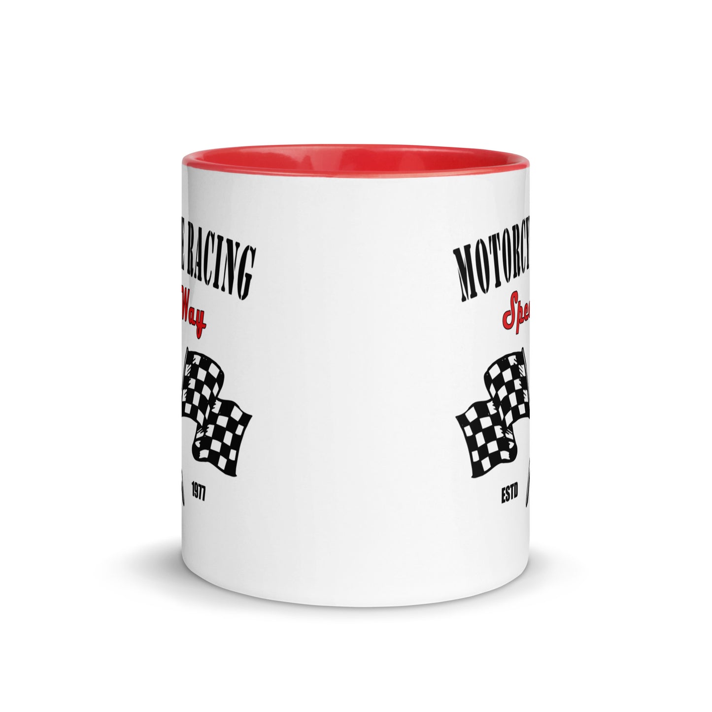 motorcycle racing - motorradrennen - tasse mit farbiger innenseite