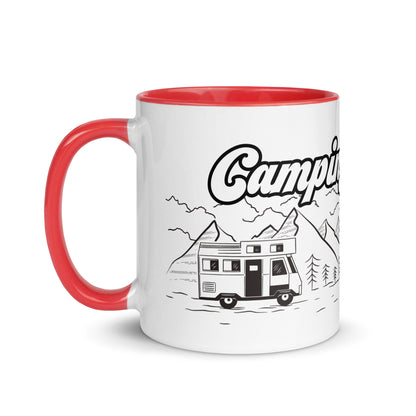 Camping is my life - Campen ist mein Leben - Tasse mit farbiger Innenseite