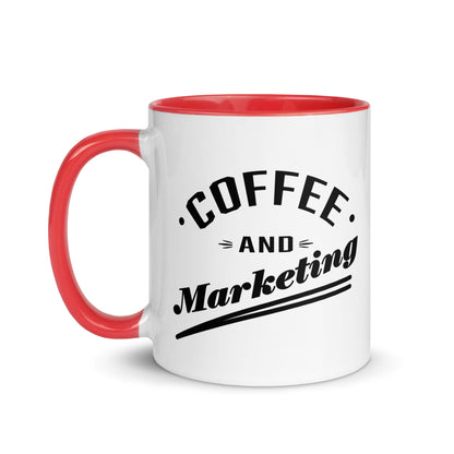 Coffee And Marketing - Tasse mit farbiger Innenseite