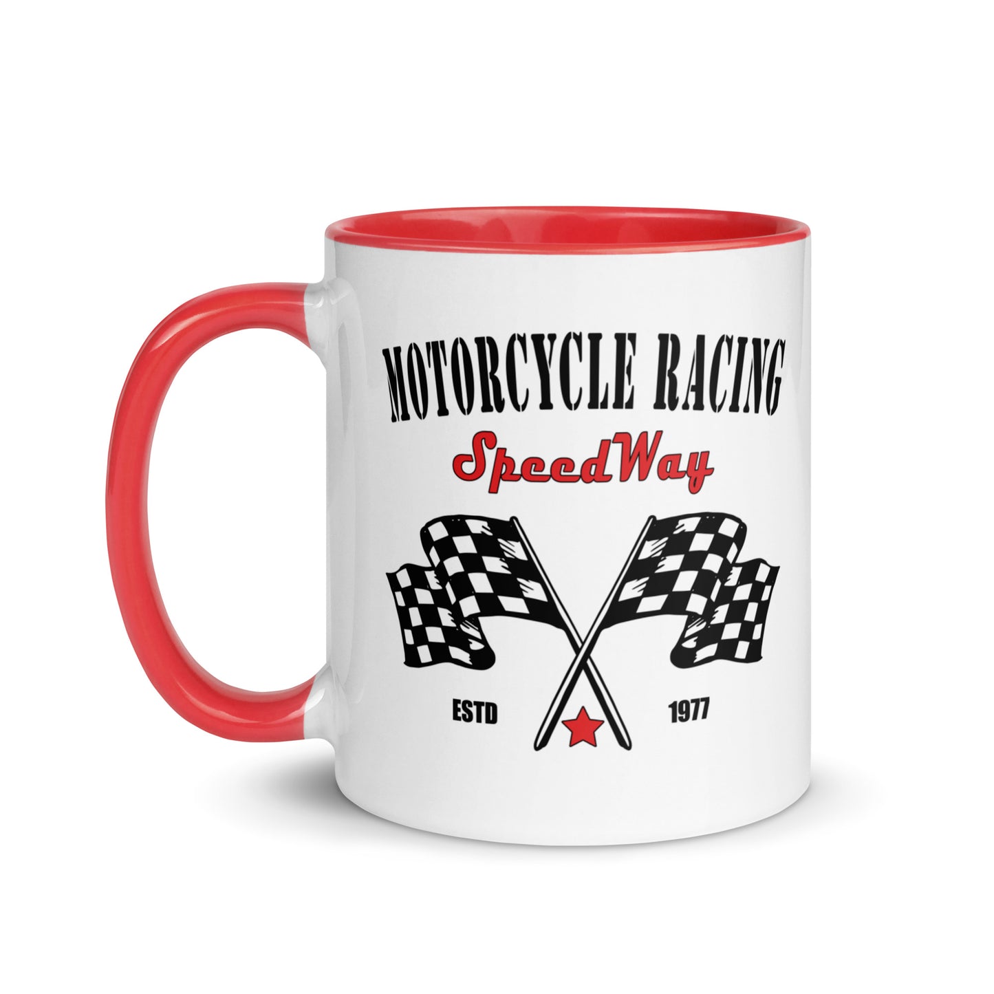 motorcycle racing - motorradrennen - tasse mit farbiger innenseite