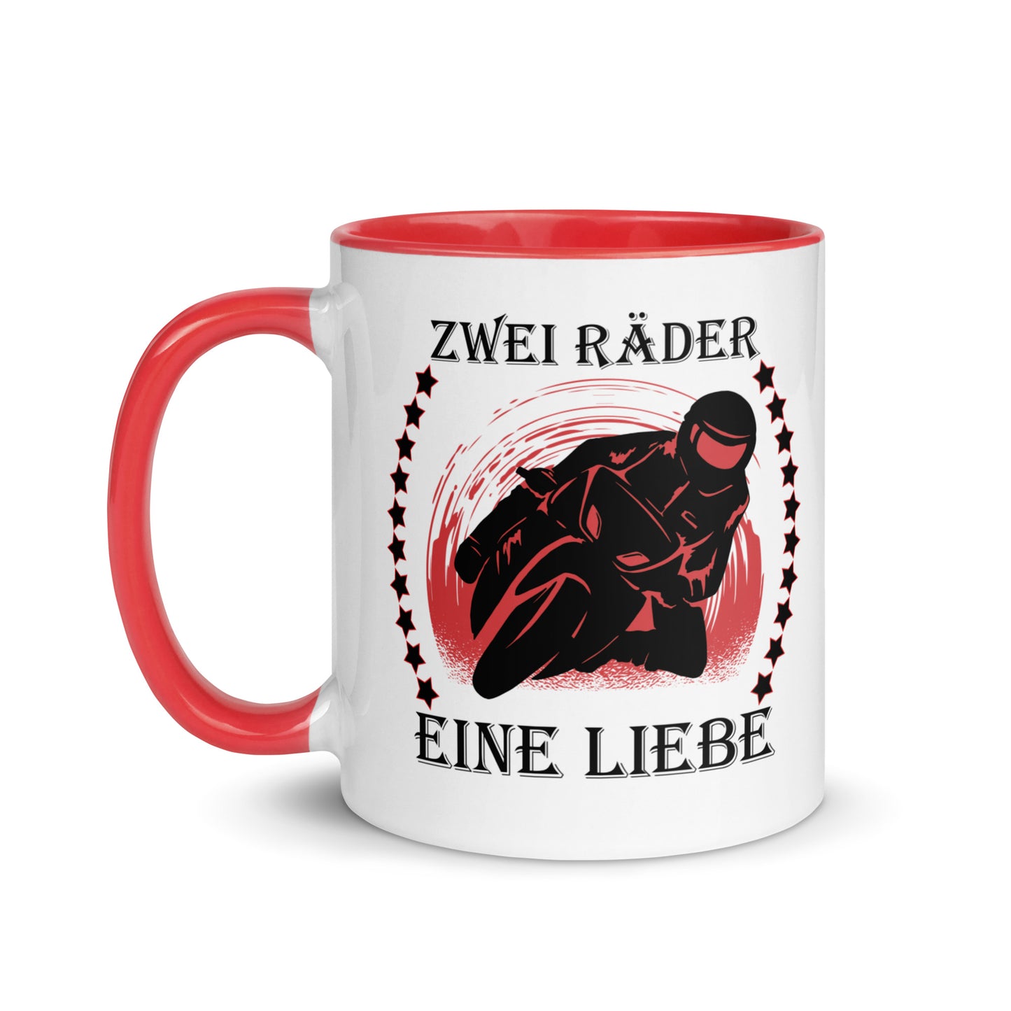 zwei räder, eine liebe - tasse mit farbiger innenseite