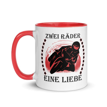 Zwei Räder, eine Liebe - Tasse mit farbiger Innenseite