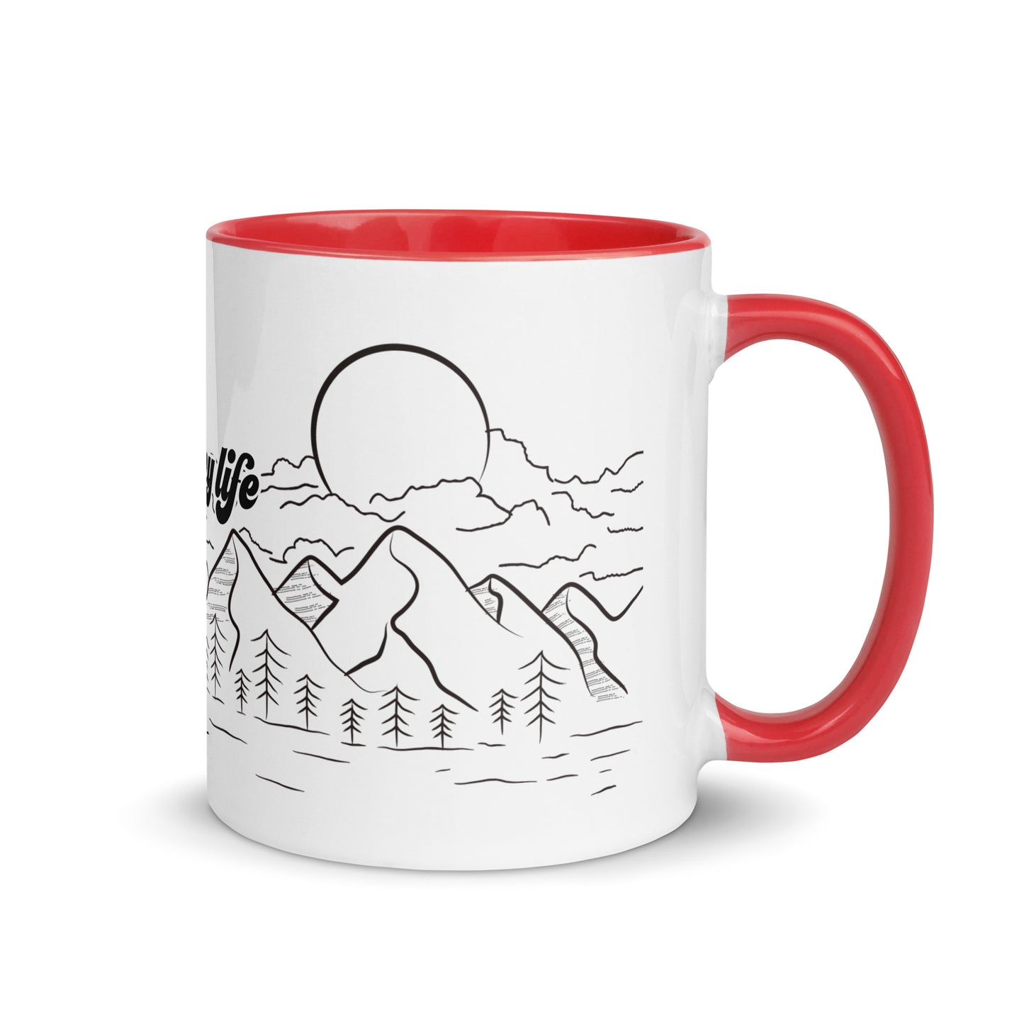 camping is my life - campen ist mein leben - tasse mit farbiger innenseite