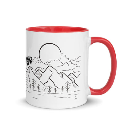 Camping is my life - Campen ist mein Leben - Tasse mit farbiger Innenseite