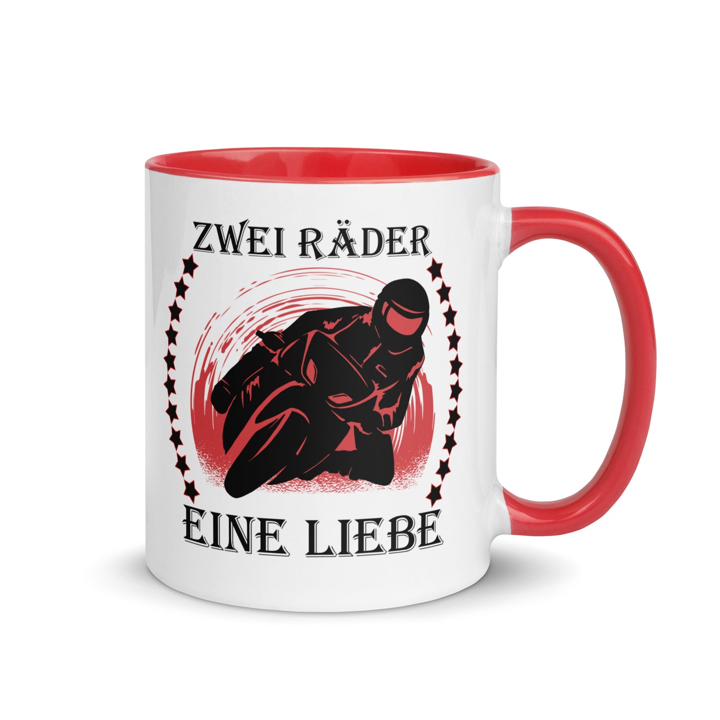 zwei räder, eine liebe - tasse mit farbiger innenseite