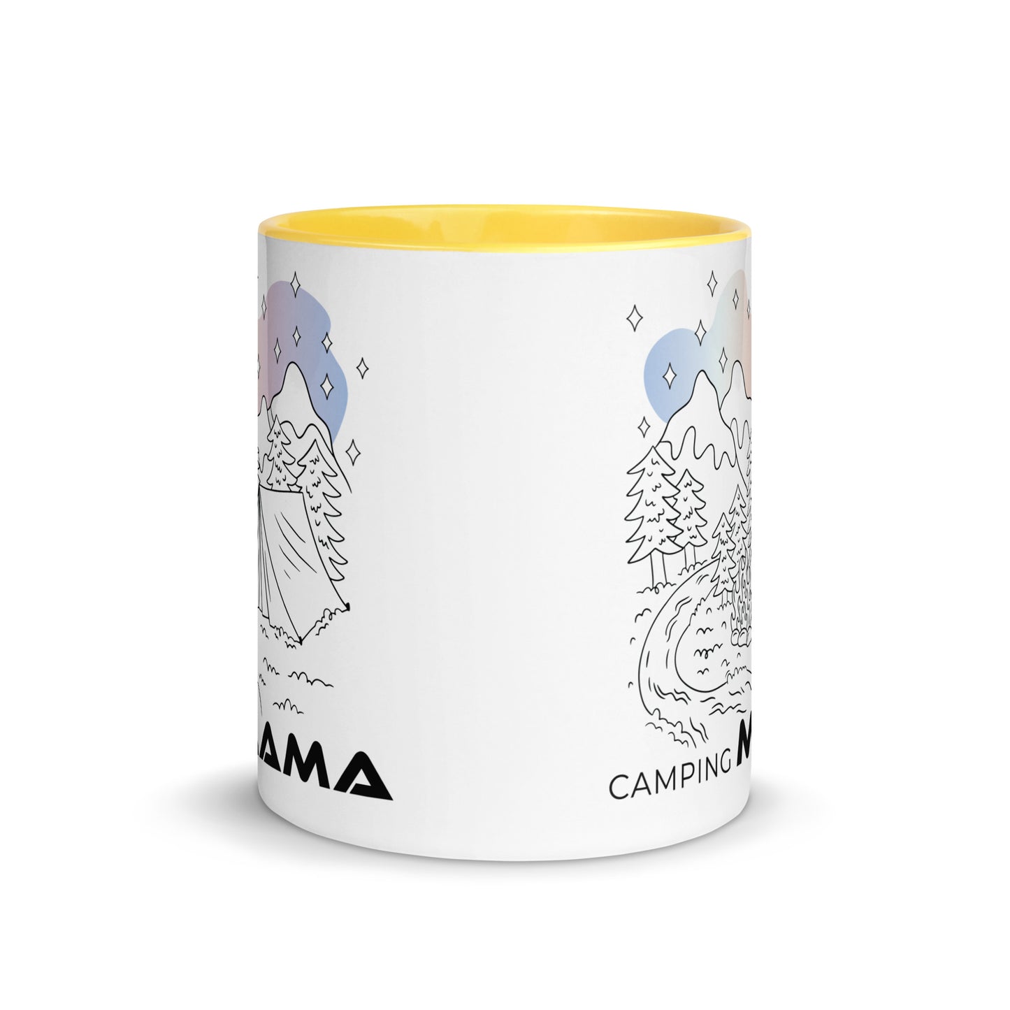 camping mama - tasse mit farbiger innenseite