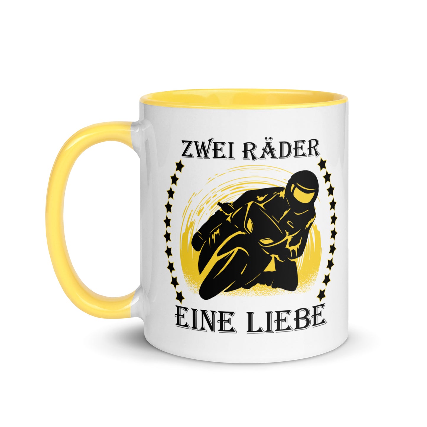 zwei räder, eine liebe - tasse mit farbiger innenseite