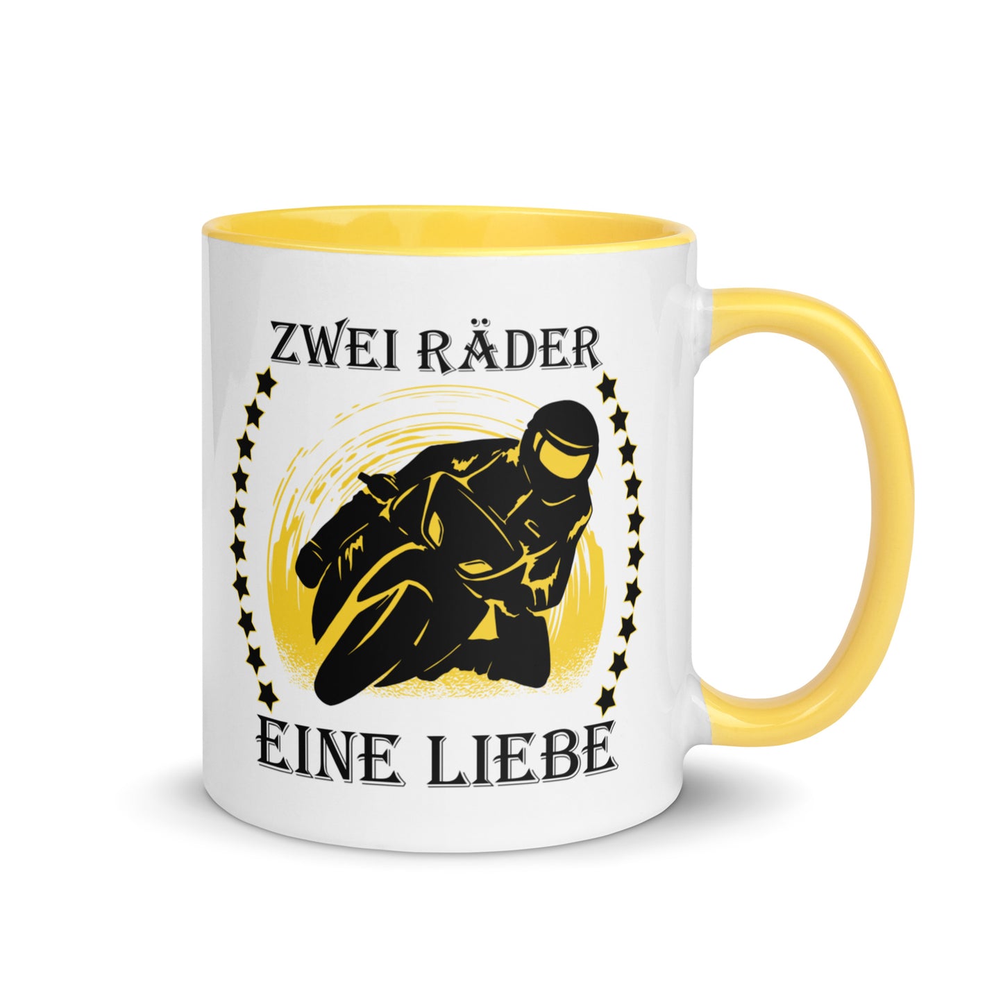 zwei räder, eine liebe - tasse mit farbiger innenseite