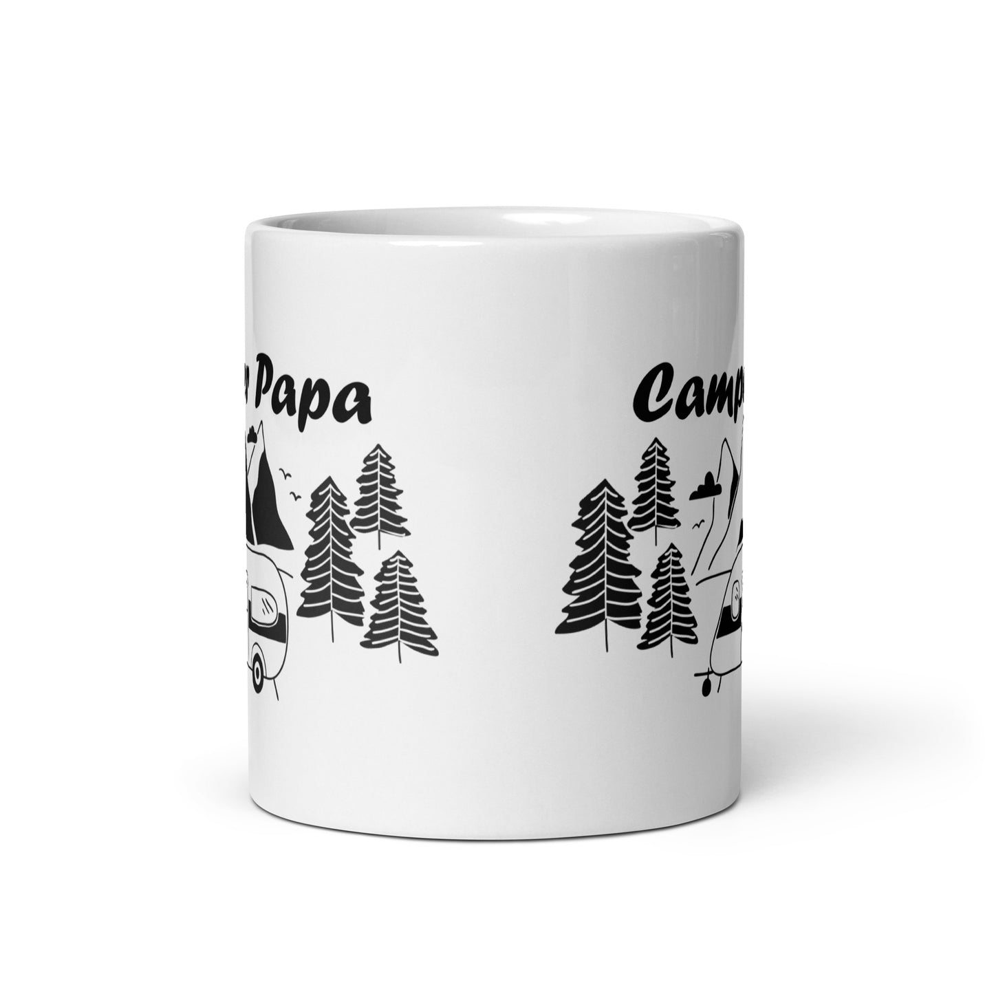 camper papa - weiße, glänzende tasse