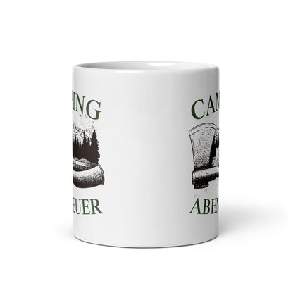 Camping Abenteuer - Weiße, glänzende Tasse